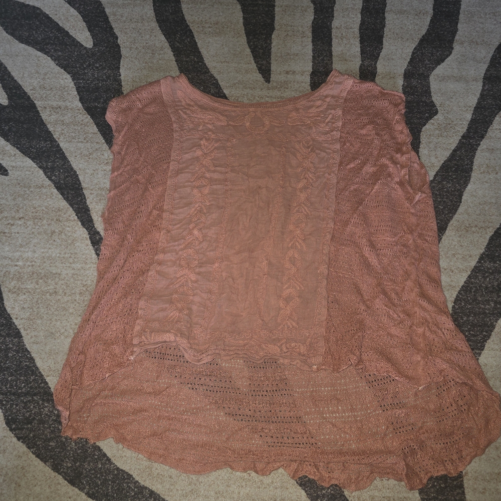Lucky Brand Peach Lace Blouse